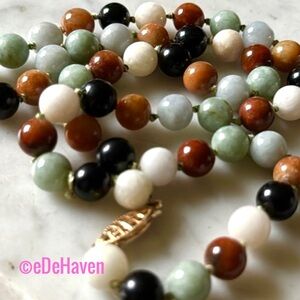 65.2 Grams of Multi-Color Natural Jade Necklace